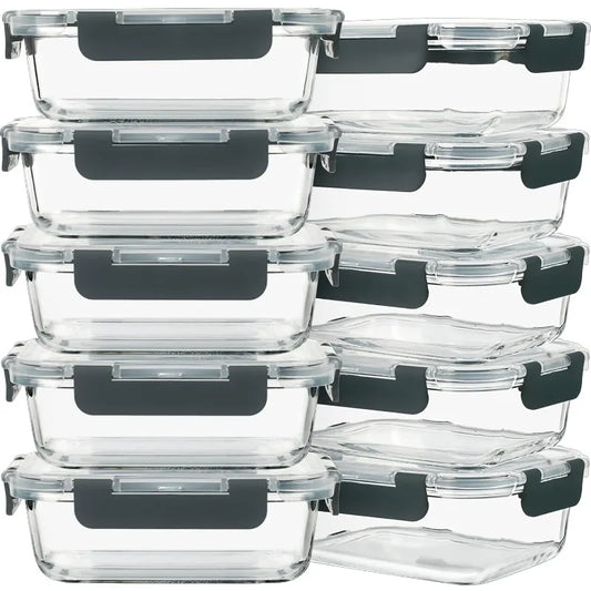 10 Pack Glass Meal Prep Containers