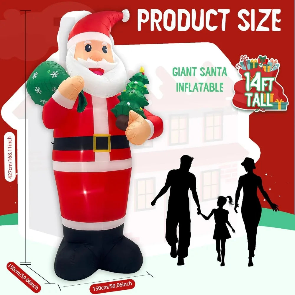 14FT Giant Christmas Inflatables Santa Claus