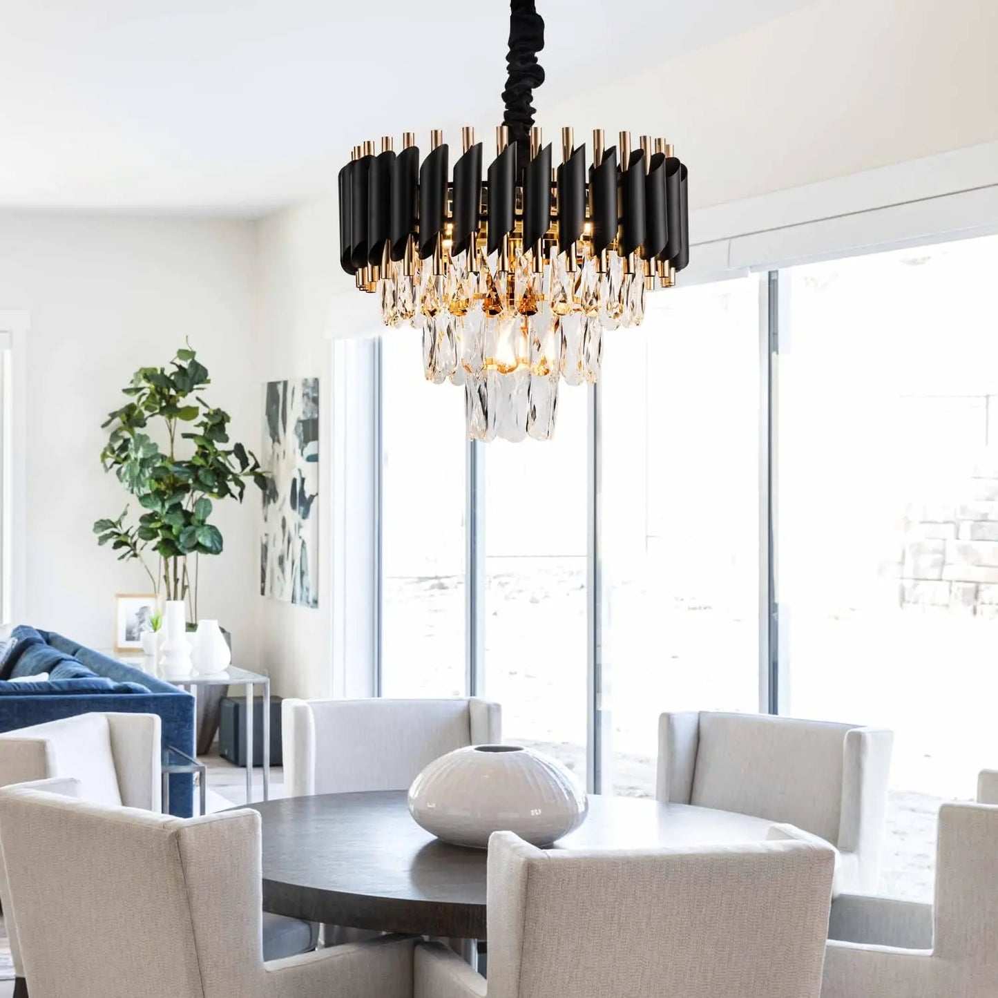 3-Tier Black Gold Luxury Chandelier