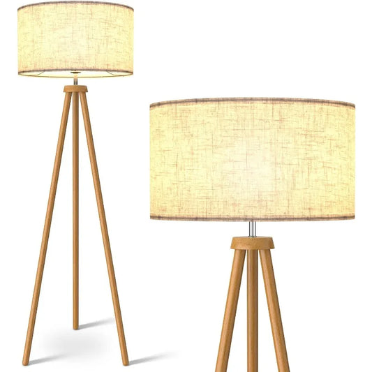 Wood Tripod Floor Lamp