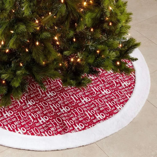 Red Cotton Christmas Tree Skirt