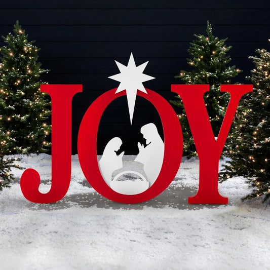 46in Outdoor Joy Christmas Nativity Decoration