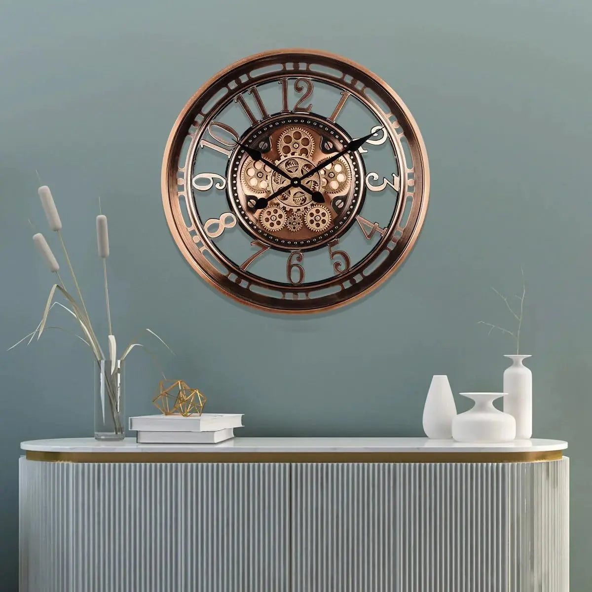 21 Inch Industrial Big Metal Gold Wall Clock