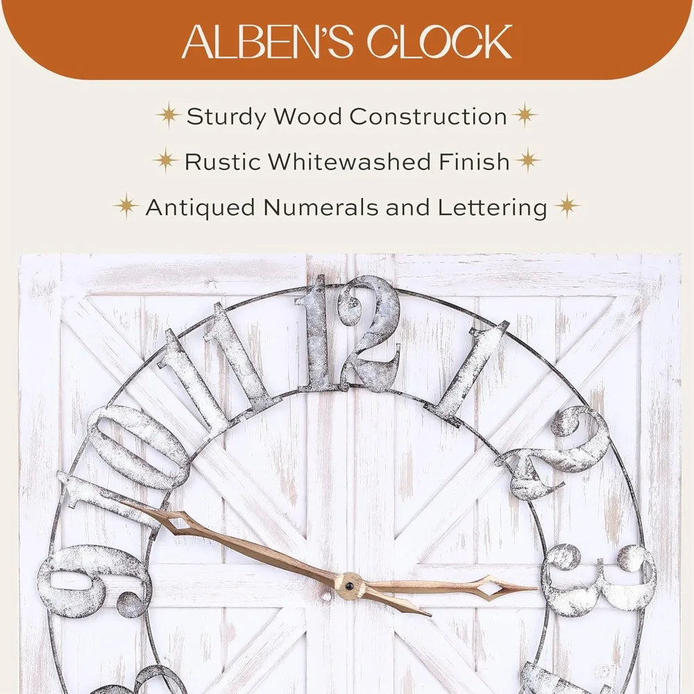 Large Farmhouse Wall Clock