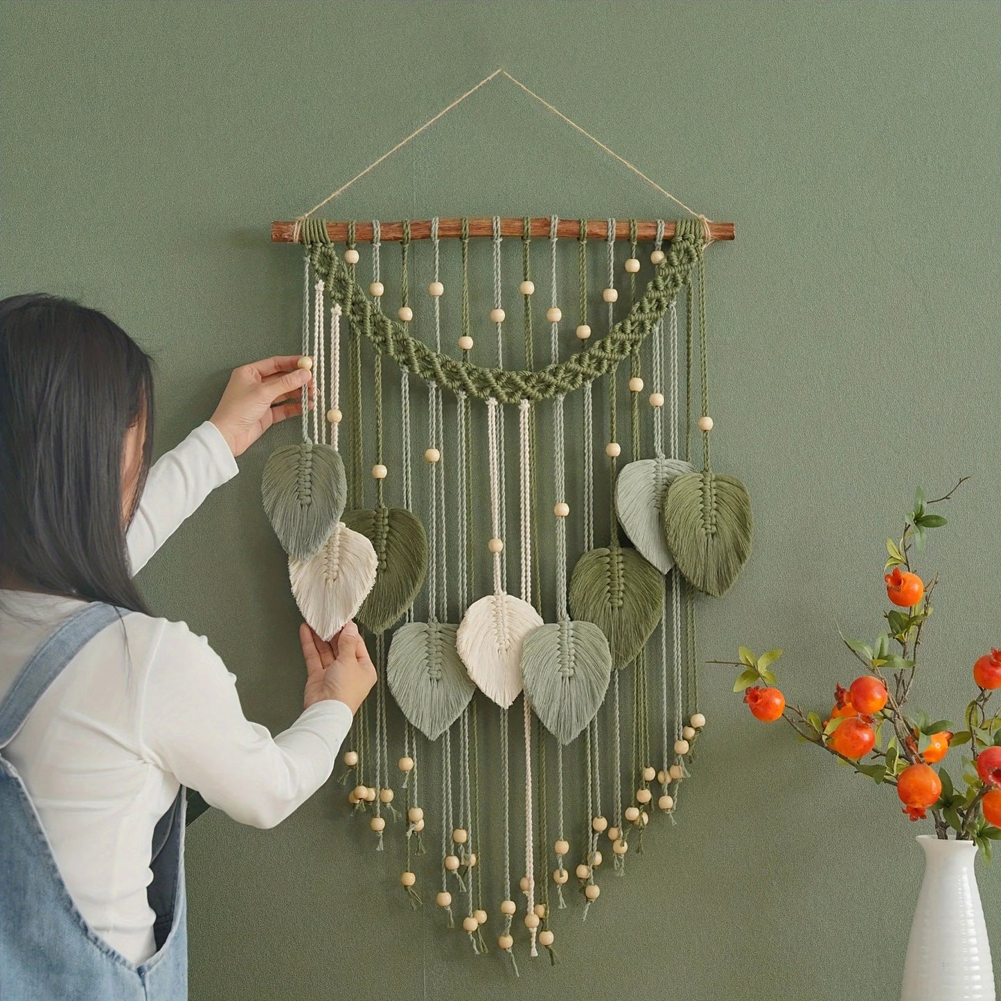 1pc  Macrame Leaf Wall Hanging Tapestry