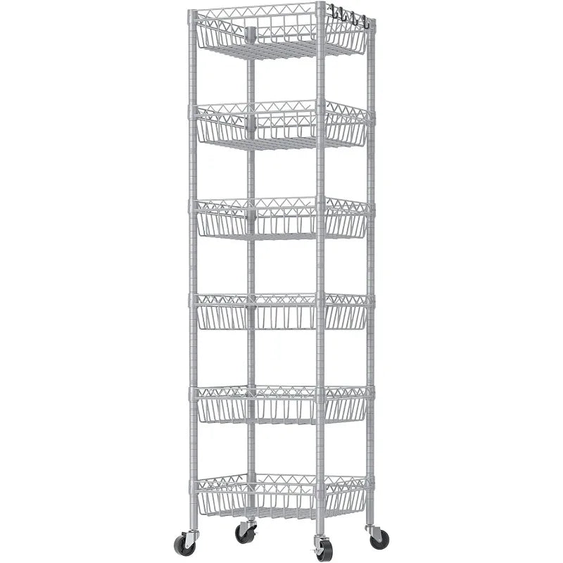 6 Tier Wire Shelving Unit with Baskets