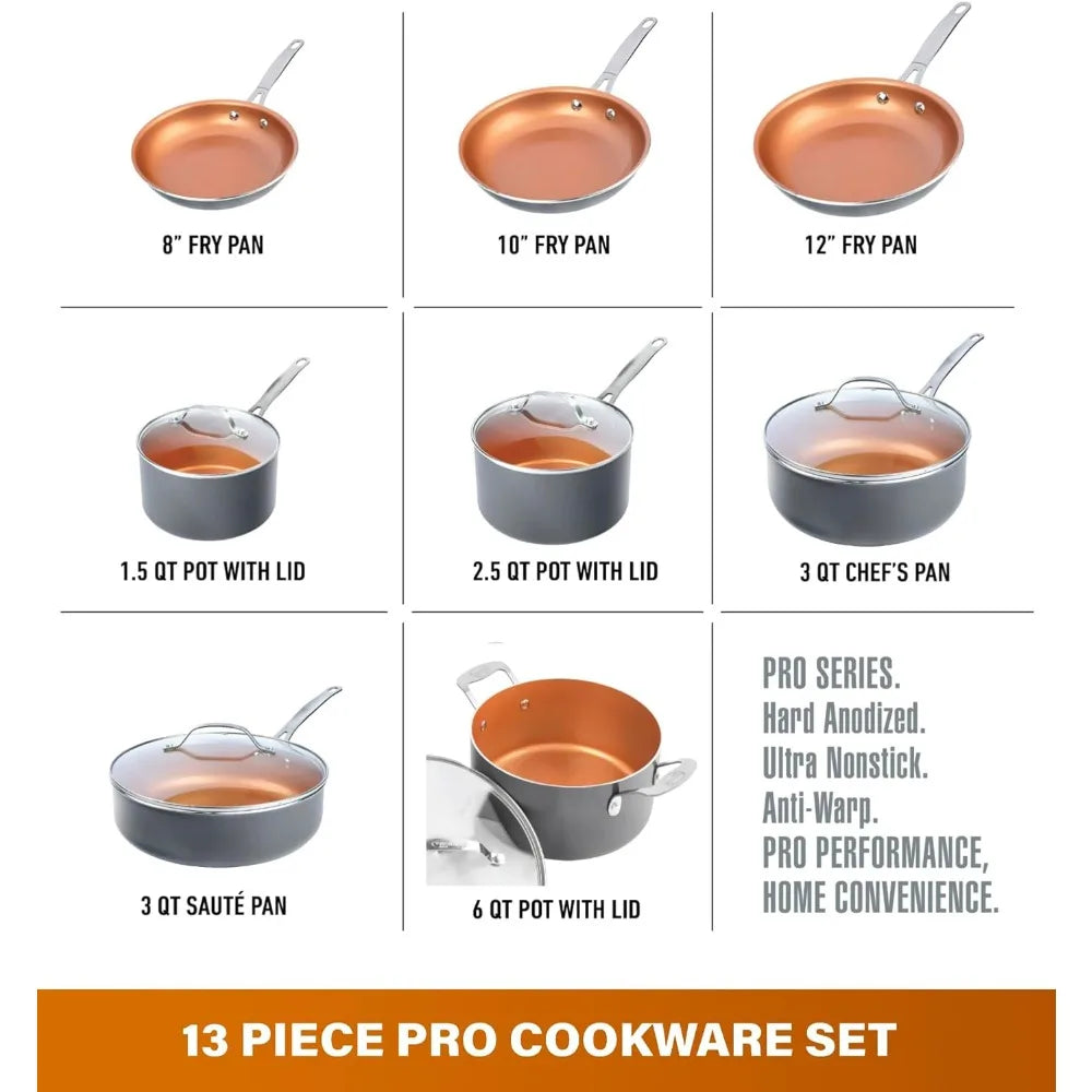 13 Pc set Ceramic Pots and Pans Set