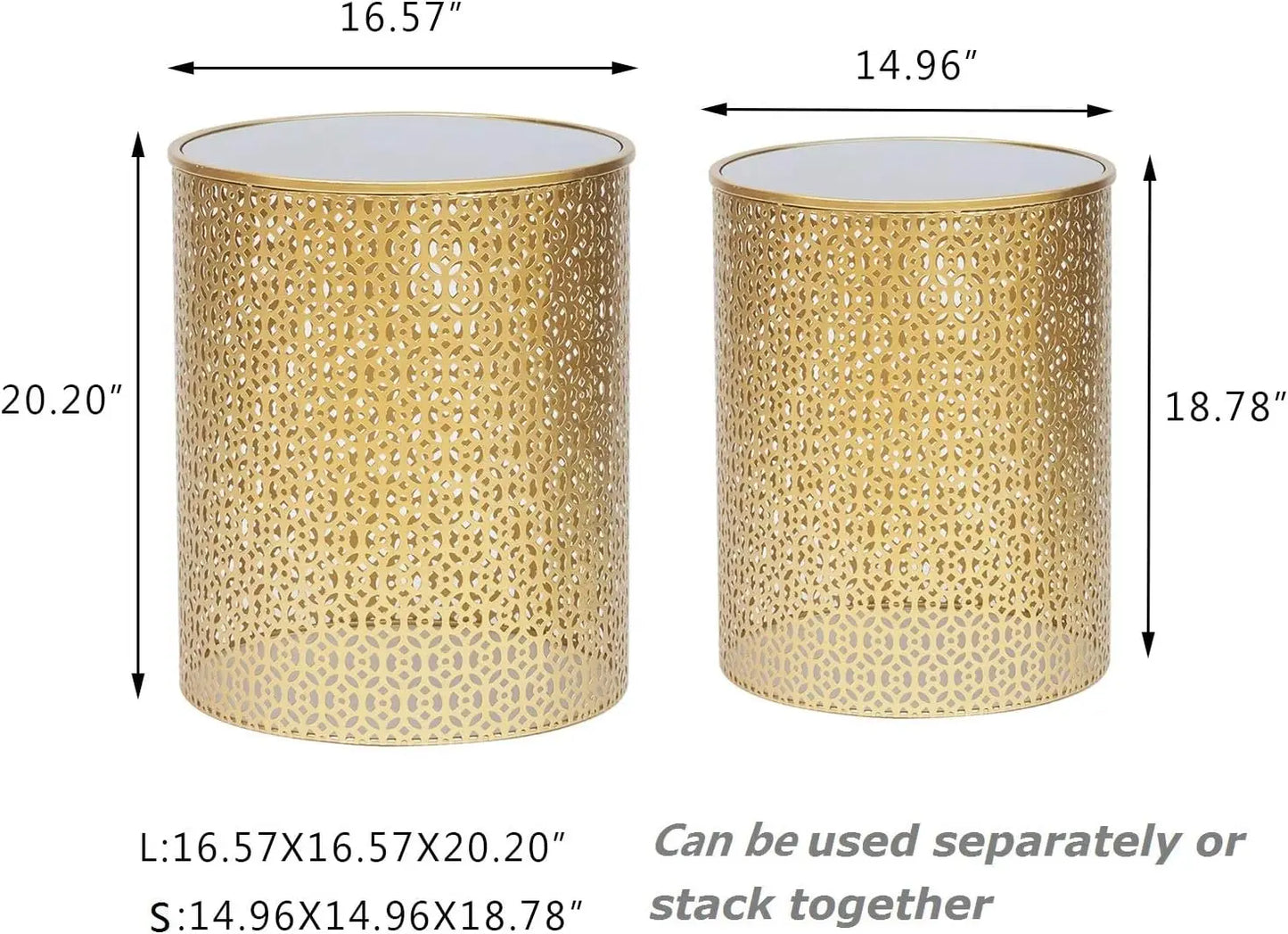 Gold Nesting Round Side End Tables