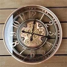 21 Inch Industrial Big Metal Gold Wall Clock