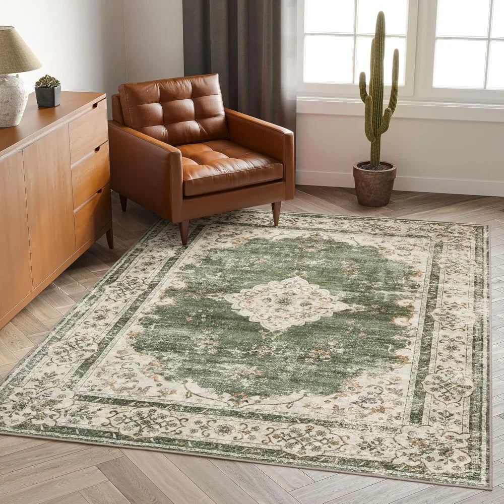 8x10 - Ultra Thin Green Area Rug